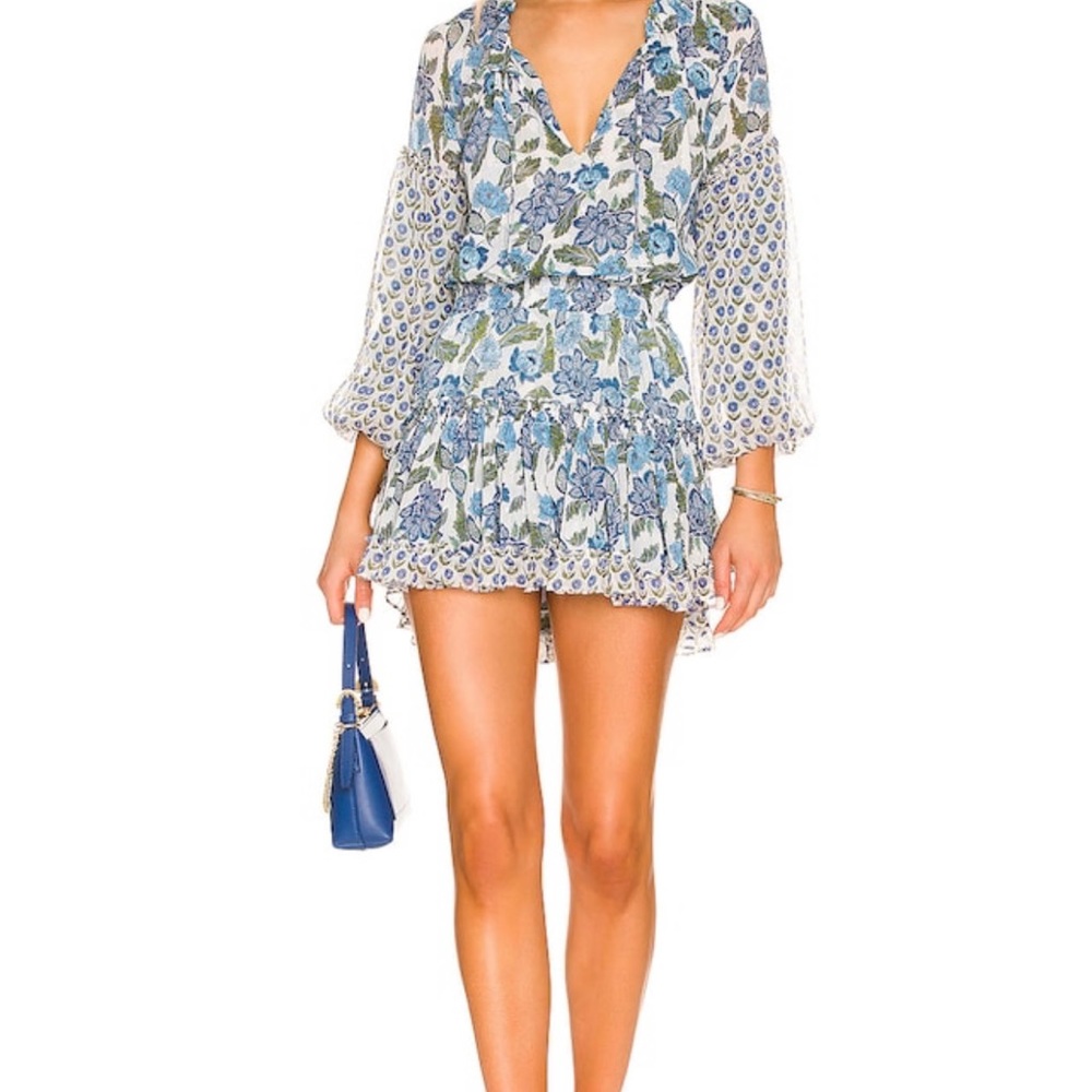 Misa Los Angeles Elisabetta Blue Floral Dress